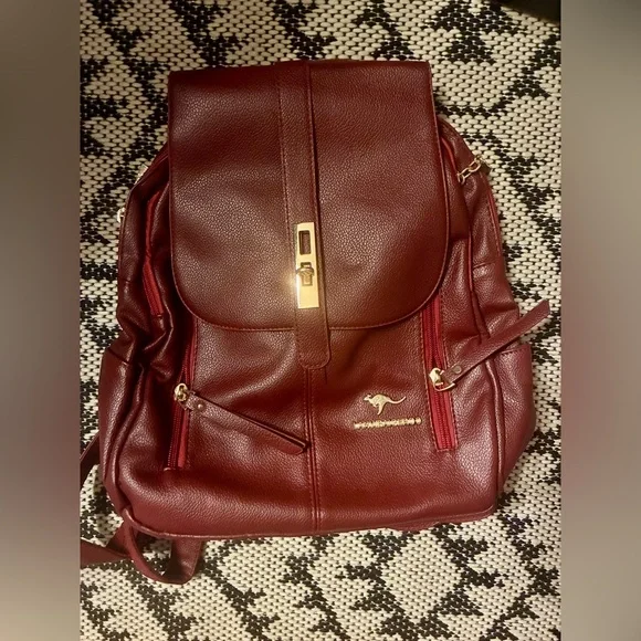 LANYIBAIGEROO Brown Leather Backpack Purse Bag Zipper NWOT - Picture 2 of 5